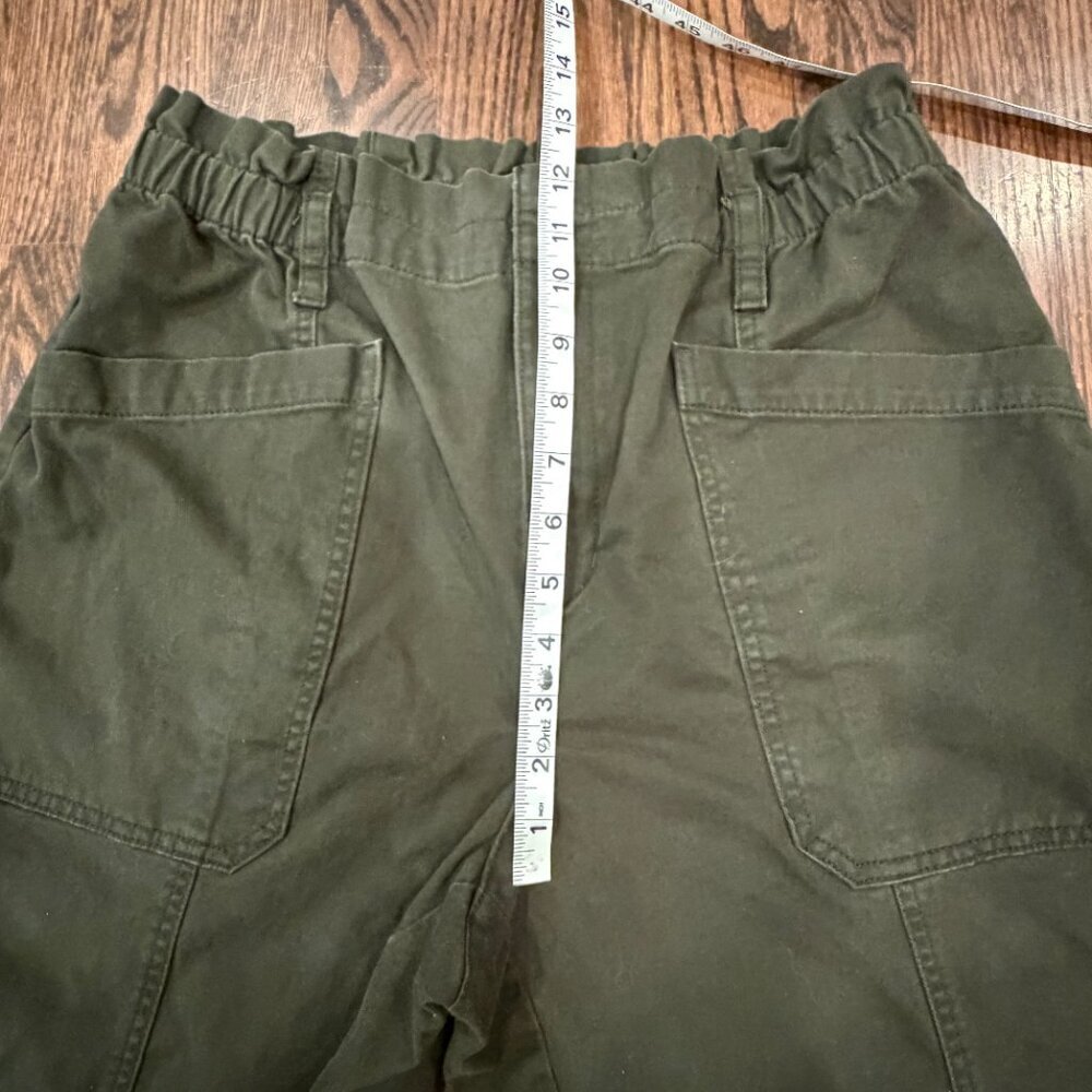 LOFT Green Cotton Utility Pants Crop Ankle Size 12 - Picture 5 of 12